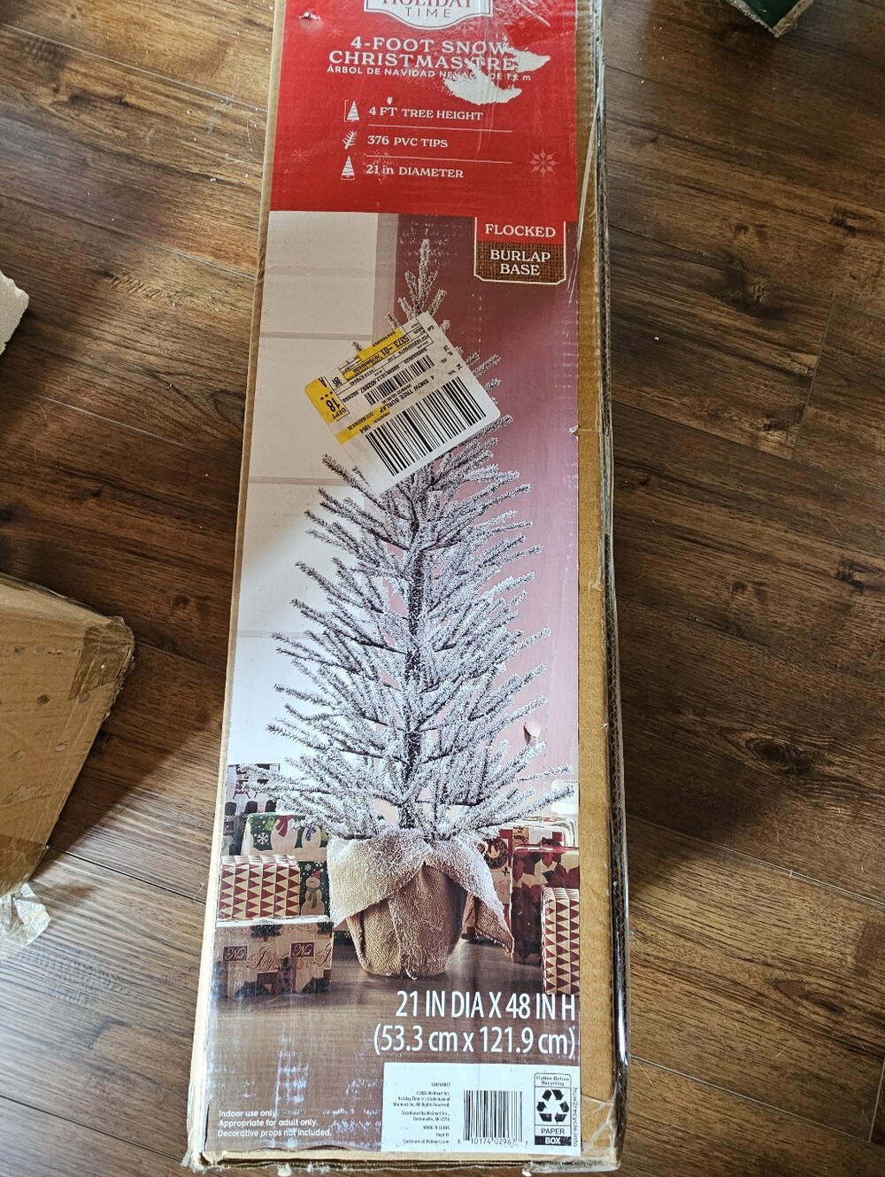 Holiday Time 4-Foot Flocked Snow Christmas Tree - White